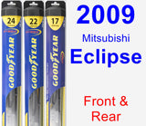 Front & Rear Wiper Blade Pack for 2009 Mitsubishi Eclipse - Hybrid