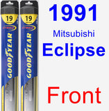 Front Wiper Blade Pack for 1991 Mitsubishi Eclipse - Hybrid