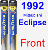 Front Wiper Blade Pack for 1992 Mitsubishi Eclipse - Hybrid