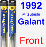 Front Wiper Blade Pack for 1992 Mitsubishi Galant - Hybrid