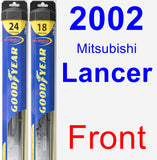 Front Wiper Blade Pack for 2002 Mitsubishi Lancer - Hybrid