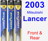 Front & Rear Wiper Blade Pack for 2003 Mitsubishi Lancer - Hybrid