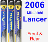 Front & Rear Wiper Blade Pack for 2006 Mitsubishi Lancer - Hybrid