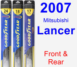 Front & Rear Wiper Blade Pack for 2007 Mitsubishi Lancer - Hybrid