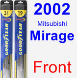 Front Wiper Blade Pack for 2002 Mitsubishi Mirage - Hybrid