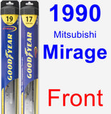 Front Wiper Blade Pack for 1990 Mitsubishi Mirage - Hybrid