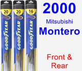 Front & Rear Wiper Blade Pack for 2000 Mitsubishi Montero - Hybrid