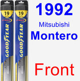 Front Wiper Blade Pack for 1992 Mitsubishi Montero - Hybrid