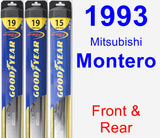 Front & Rear Wiper Blade Pack for 1993 Mitsubishi Montero - Hybrid