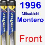 Front Wiper Blade Pack for 1996 Mitsubishi Montero - Hybrid