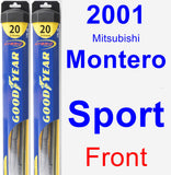 Front Wiper Blade Pack for 2001 Mitsubishi Montero Sport - Hybrid