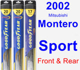 Front & Rear Wiper Blade Pack for 2002 Mitsubishi Montero Sport - Hybrid