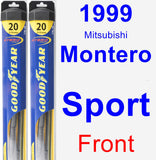 Front Wiper Blade Pack for 1999 Mitsubishi Montero Sport - Hybrid