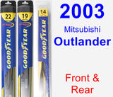 Front & Rear Wiper Blade Pack for 2003 Mitsubishi Outlander - Hybrid