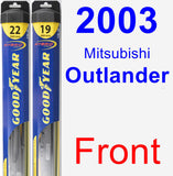 Front Wiper Blade Pack for 2003 Mitsubishi Outlander - Hybrid