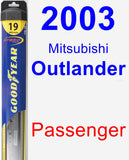 Passenger Wiper Blade for 2003 Mitsubishi Outlander - Hybrid