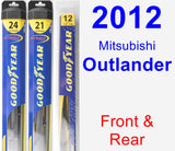 Front & Rear Wiper Blade Pack for 2012 Mitsubishi Outlander - Hybrid