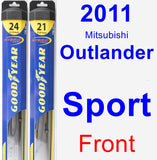 Front Wiper Blade Pack for 2011 Mitsubishi Outlander Sport - Hybrid