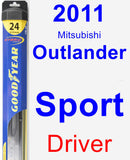 Driver Wiper Blade for 2011 Mitsubishi Outlander Sport - Hybrid