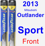 Front Wiper Blade Pack for 2013 Mitsubishi Outlander Sport - Hybrid