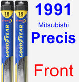 Front Wiper Blade Pack for 1991 Mitsubishi Precis - Hybrid