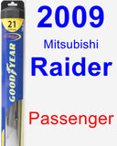 Passenger Wiper Blade for 2009 Mitsubishi Raider - Hybrid