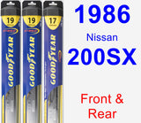 Front & Rear Wiper Blade Pack for 1986 Nissan 200SX - Hybrid