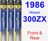 Front & Rear Wiper Blade Pack for 1986 Nissan 300ZX - Hybrid