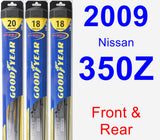 Front & Rear Wiper Blade Pack for 2009 Nissan 350Z - Hybrid