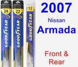 Front & Rear Wiper Blade Pack for 2007 Nissan Armada - Hybrid