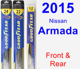 Front & Rear Wiper Blade Pack for 2015 Nissan Armada - Hybrid