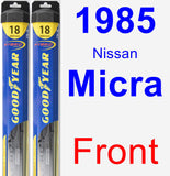 Front Wiper Blade Pack for 1985 Nissan Micra - Hybrid