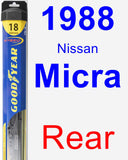 Rear Wiper Blade for 1988 Nissan Micra - Hybrid