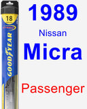 Passenger Wiper Blade for 1989 Nissan Micra - Hybrid