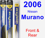 Front & Rear Wiper Blade Pack for 2006 Nissan Murano - Hybrid