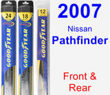 Front & Rear Wiper Blade Pack for 2007 Nissan Pathfinder - Hybrid