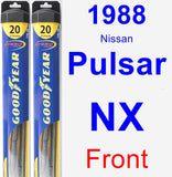 Front Wiper Blade Pack for 1988 Nissan Pulsar NX - Hybrid