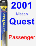 Passenger Wiper Blade for 2001 Nissan Quest - Hybrid