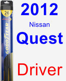 Driver Wiper Blade for 2012 Nissan Quest - Hybrid