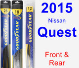 Front & Rear Wiper Blade Pack for 2015 Nissan Quest - Hybrid