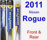 Front & Rear Wiper Blade Pack for 2011 Nissan Rogue - Hybrid