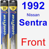 Front Wiper Blade Pack for 1992 Nissan Sentra - Hybrid