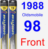 Front Wiper Blade Pack for 1988 Oldsmobile 98 - Hybrid