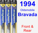 Front & Rear Wiper Blade Pack for 1994 Oldsmobile Bravada - Hybrid