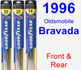 Front & Rear Wiper Blade Pack for 1996 Oldsmobile Bravada - Hybrid