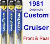 Front & Rear Wiper Blade Pack for 1981 Oldsmobile Custom Cruiser - Hybrid