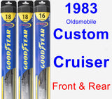 Front & Rear Wiper Blade Pack for 1983 Oldsmobile Custom Cruiser - Hybrid