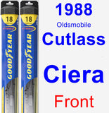 Front Wiper Blade Pack for 1988 Oldsmobile Cutlass Ciera - Hybrid