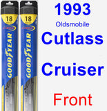 Front Wiper Blade Pack for 1993 Oldsmobile Cutlass Cruiser - Hybrid