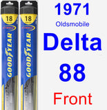 Front Wiper Blade Pack for 1971 Oldsmobile Delta 88 - Hybrid